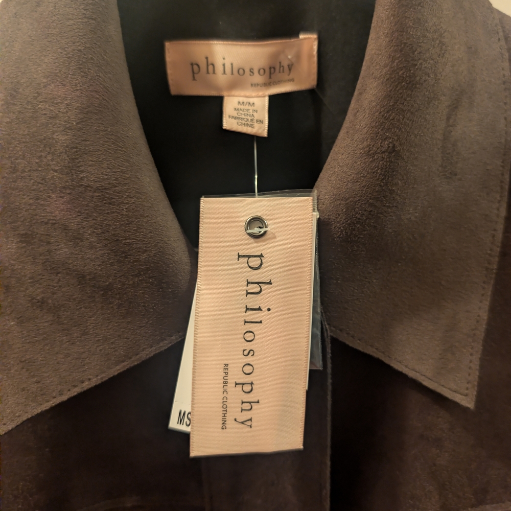 Philosophy Dark Brown Suede Jacket - Picture 5 of 7